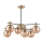 Pendellampe LILOU 6xE14/5W/230V guldfarvet/sort/røget beige