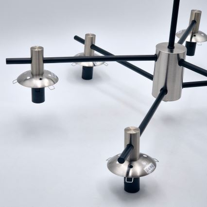 Pendellampe LILOU 6xE14/5W/230V mat krom/røget