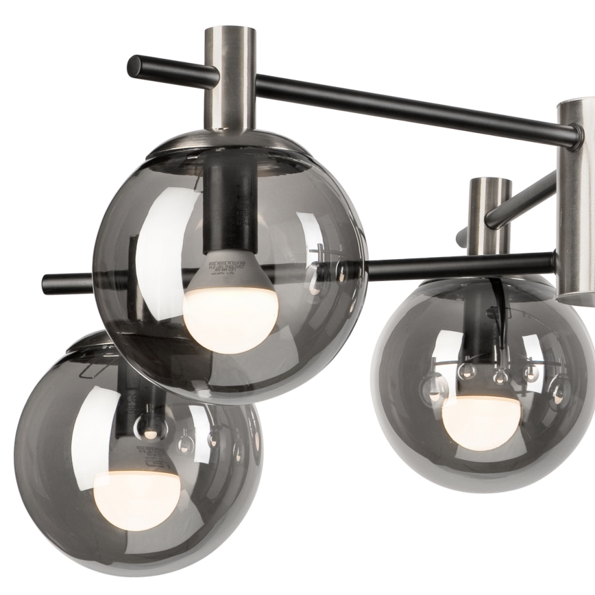 Pendellampe LILOU 6xE14/5W/230V mat krom/røget