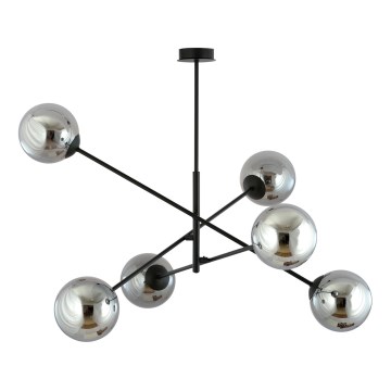 Pendellampe LINEAR 6xE14/10W/230V sort/grå
