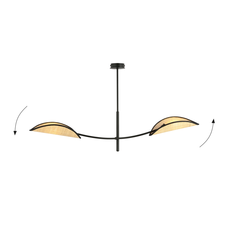 Pendellampe LOTUS 2xE14/10W/230V sort/beige