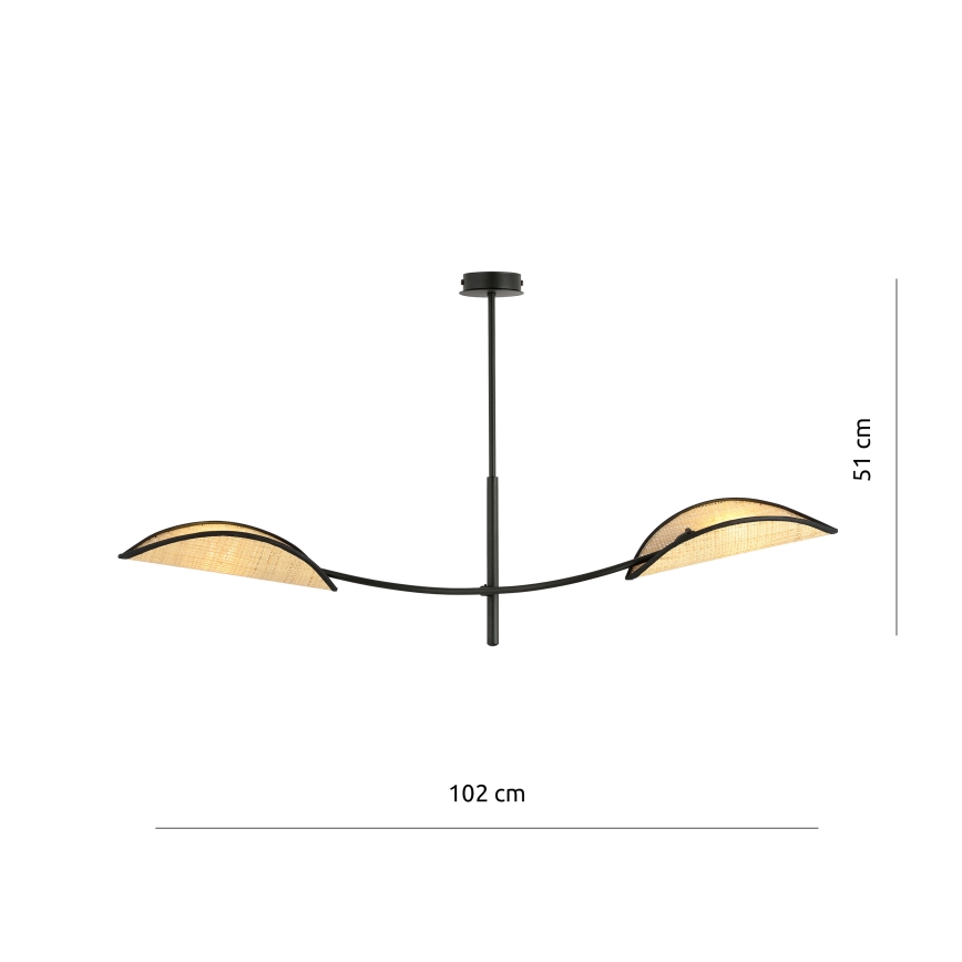 Pendellampe LOTUS 2xE14/10W/230V sort/beige