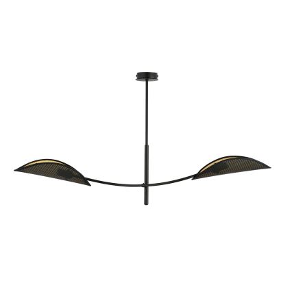 Pendellampe LOTUS 2xE14/10W/230V sort/guldfarvet