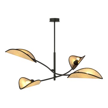 Pendellampe LOTUS 4xE14/10W/230V sort/beige