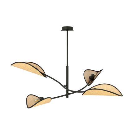 Pendellampe LOTUS 4xE14/10W/230V sort/beige