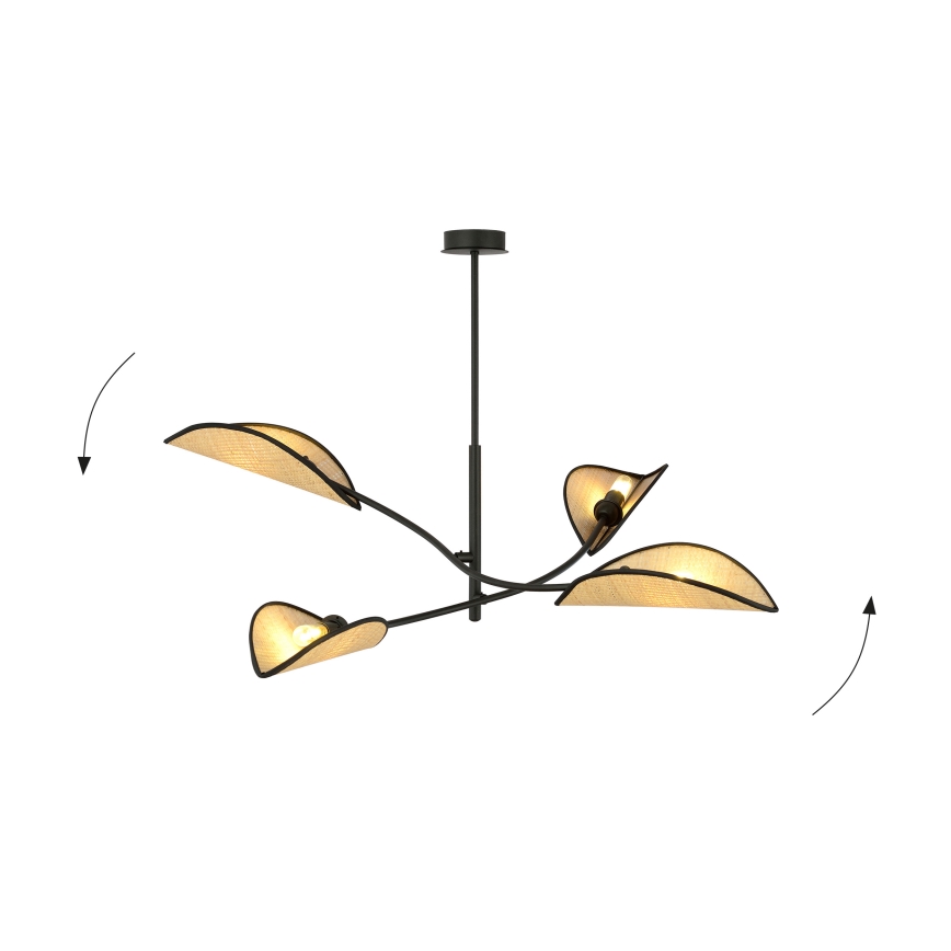 Pendellampe LOTUS 4xE14/10W/230V sort/beige
