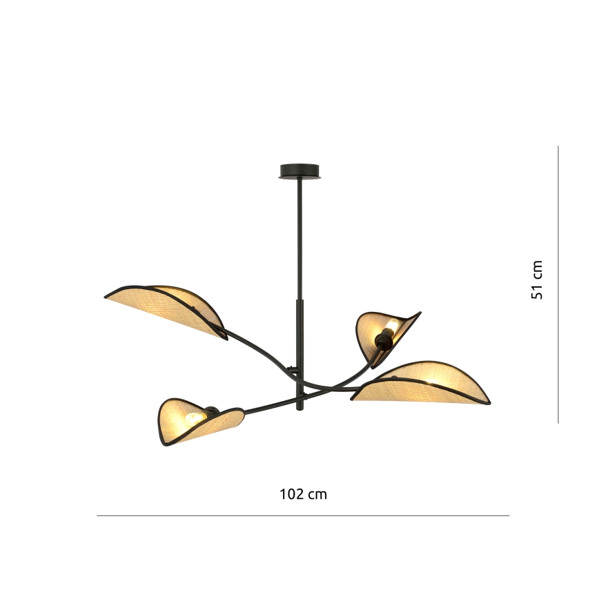 Pendellampe LOTUS 4xE14/10W/230V sort/beige