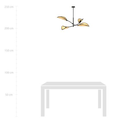 Pendellampe LOTUS 4xE14/10W/230V sort/beige