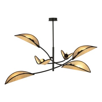 Pendellampe LOTUS 6xE14/10W/230V sort/beige