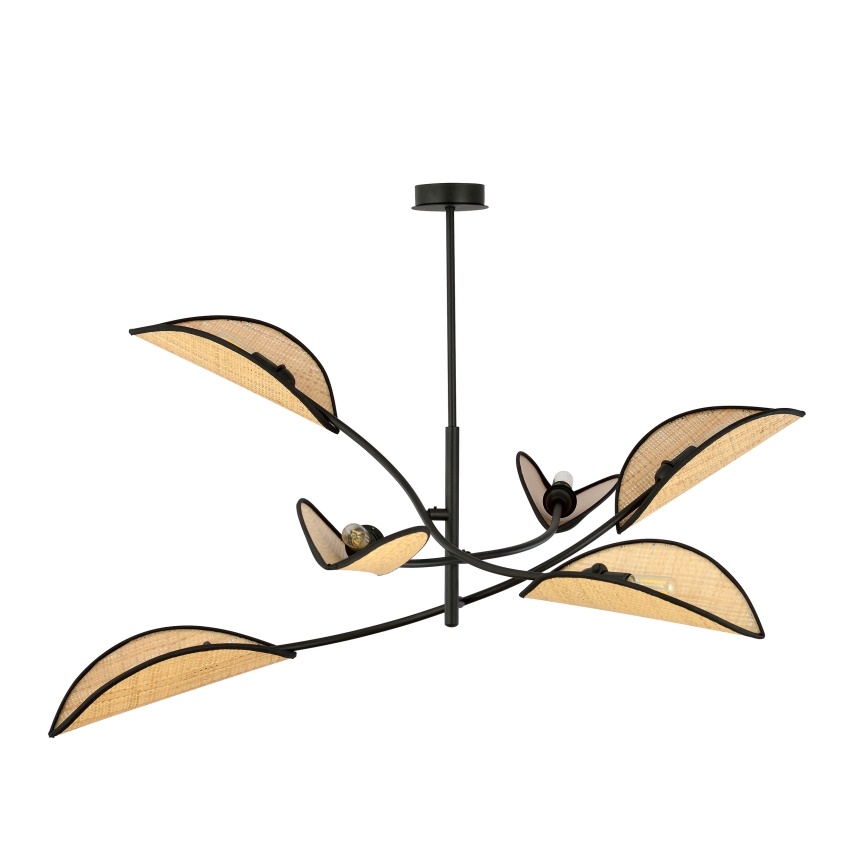 Pendellampe LOTUS 6xE14/10W/230V sort/beige