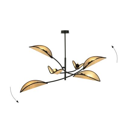 Pendellampe LOTUS 6xE14/10W/230V sort/beige