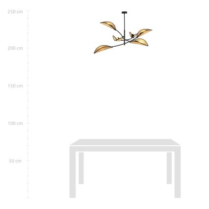 Pendellampe LOTUS 6xE14/10W/230V sort/beige