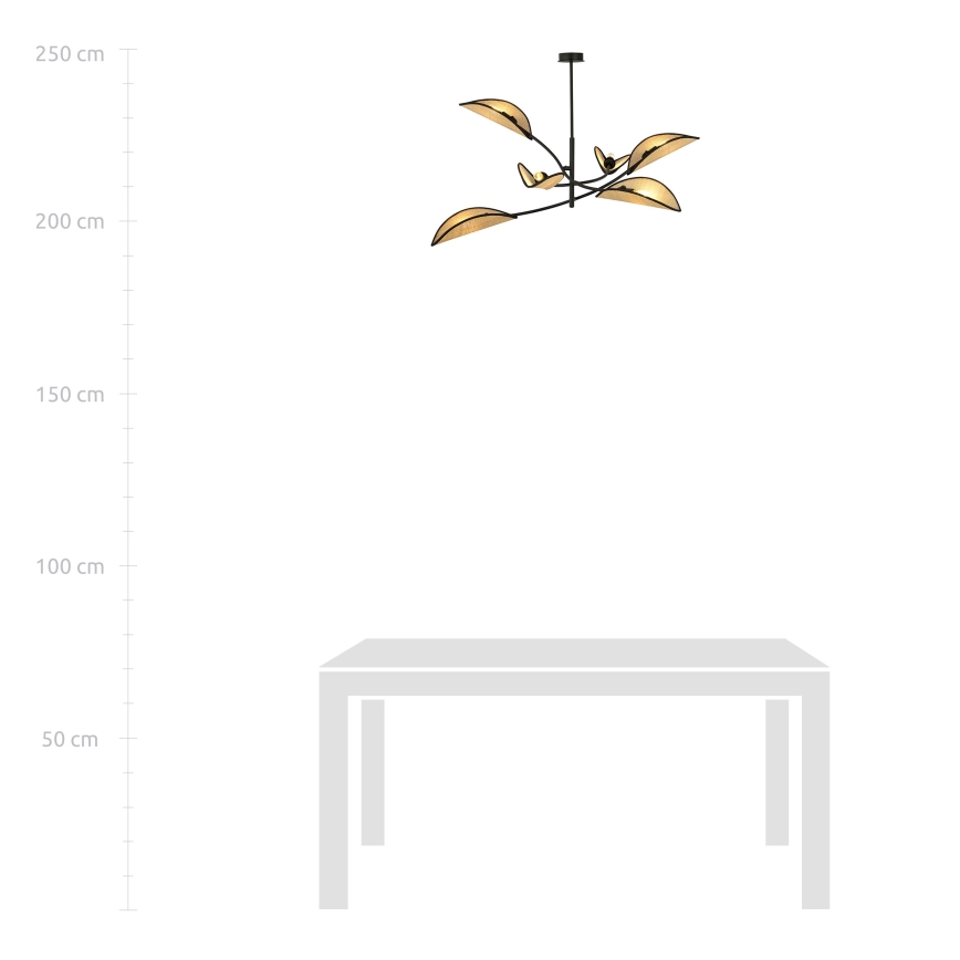 Pendellampe LOTUS 6xE14/10W/230V sort/beige