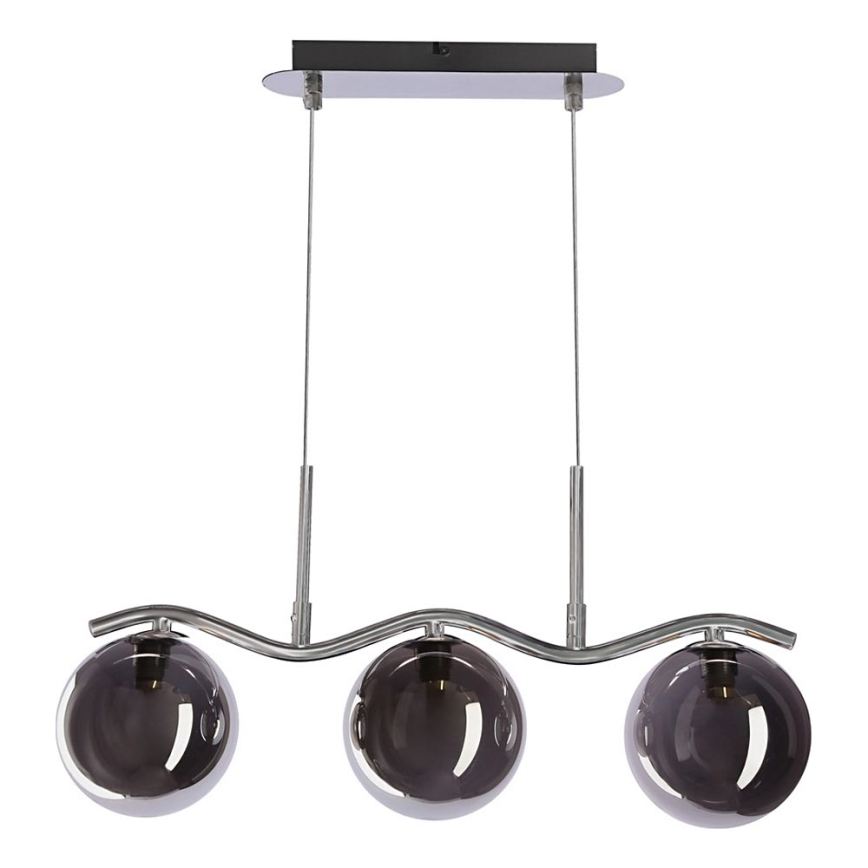 Pendellampe LUMOS 3xG9/20W/230V røgfyldt sort