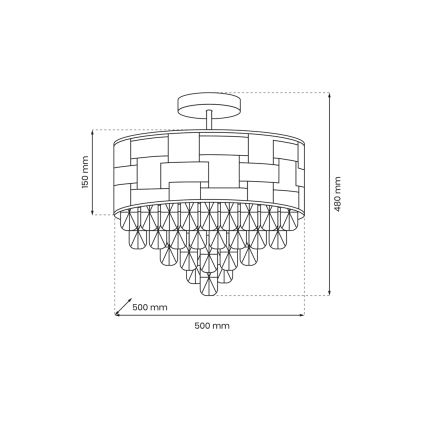 Pendellampe LUXURIA 9xE14/40W/230V guldfarvet