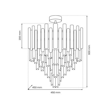 Pendellampe MADISON 9xE14/40W/230V guldfarvet