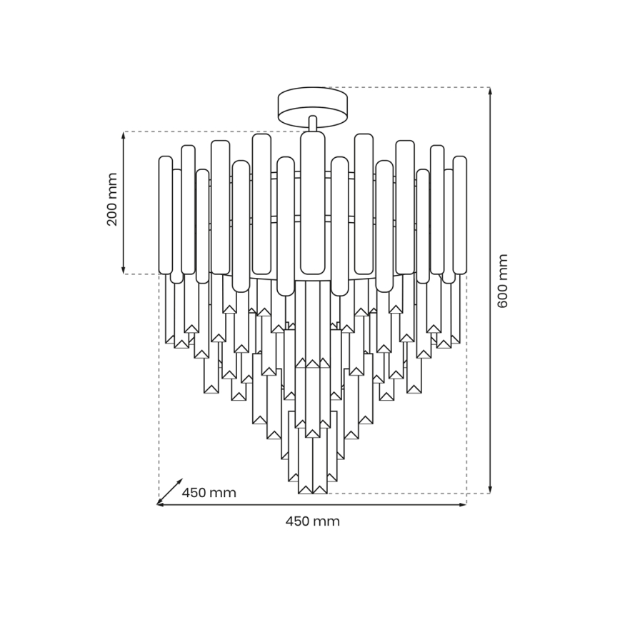 Pendellampe MADISON 9xE14/40W/230V guldfarvet