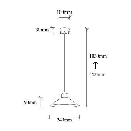 Pendellampe MANAVGAT 1xE27/40W/230V gul/brown