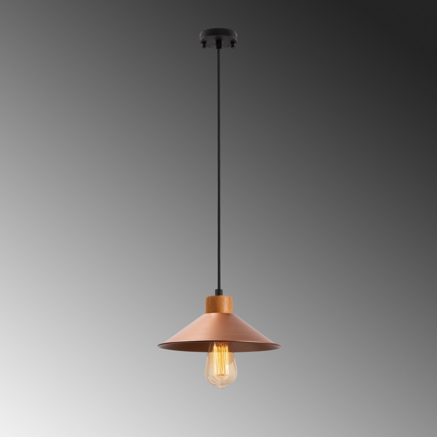 Pendellampe MANAVGAT 1xE27/40W/230V kobber/brun