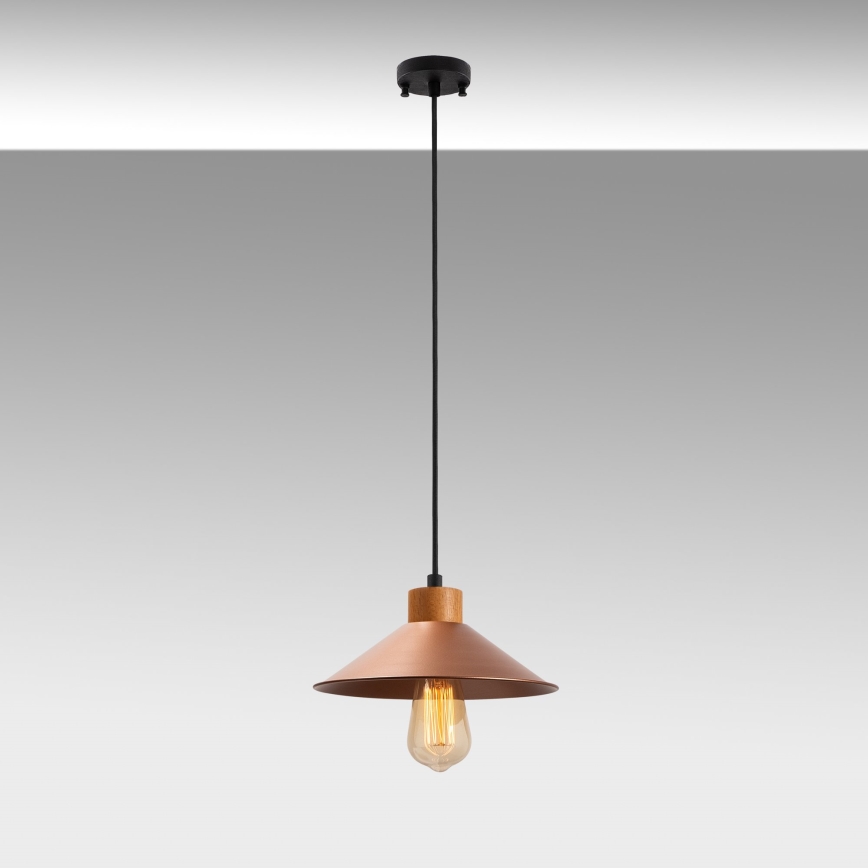 Pendellampe MANAVGAT 1xE27/40W/230V kobber/brun