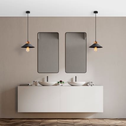 Pendellampe MANAVGAT 1xE27/40W/230V sort/brun