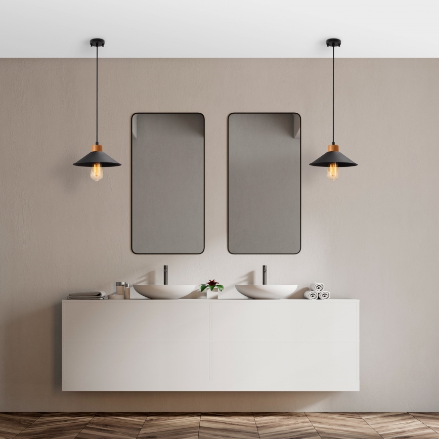 Pendellampe MANAVGAT 1xE27/40W/230V sort/brun