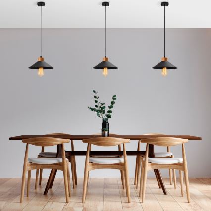 Pendellampe MANAVGAT 1xE27/40W/230V sort/brun