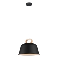 Pendellampe med kabel CLIP 1xE27/40W/230V sort/brun