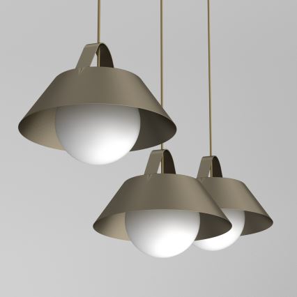 Pendellampe med kabel FUNDA 3xE27/15W/230V bronzefarvet