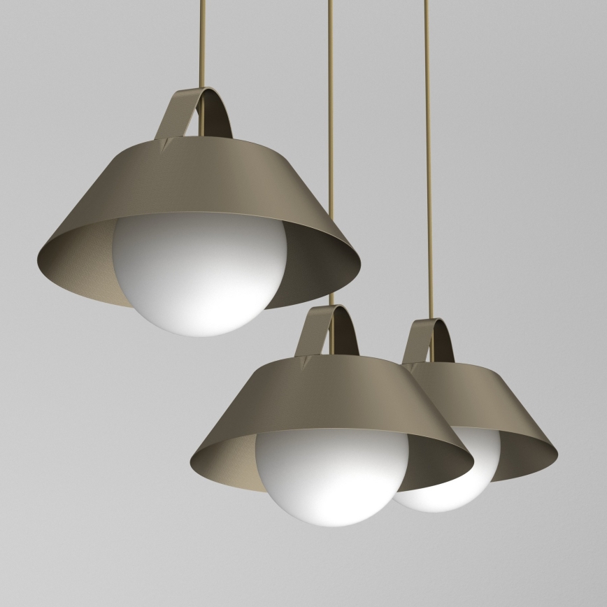 Pendellampe med kabel FUNDA 3xE27/15W/230V bronzefarvet