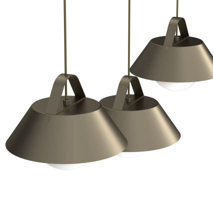 Pendellampe med kabel FUNDA 3xE27/15W/230V bronzefarvet