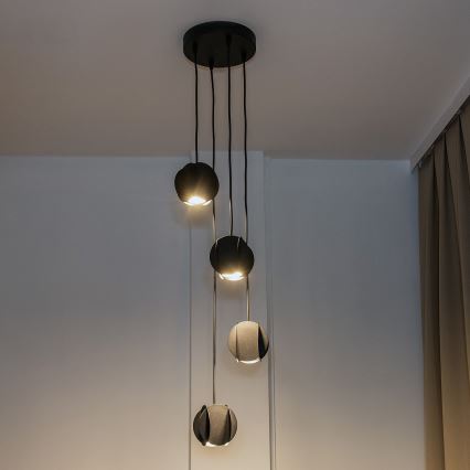 Pendellampe med kabel GAMBIT 4xGU10/10W/230V sort