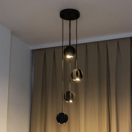 Pendellampe med kabel GAMBIT 4xGU10/10W/230V sort