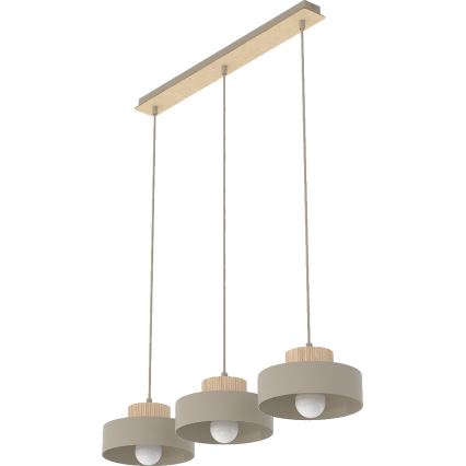 Pendellampe med kabel KIVI 3xE27/15W/230V beige