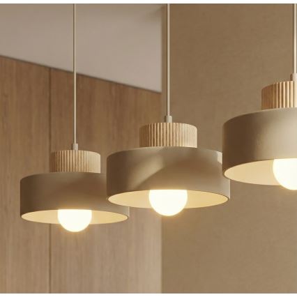Pendellampe med kabel KIVI 3xE27/15W/230V beige