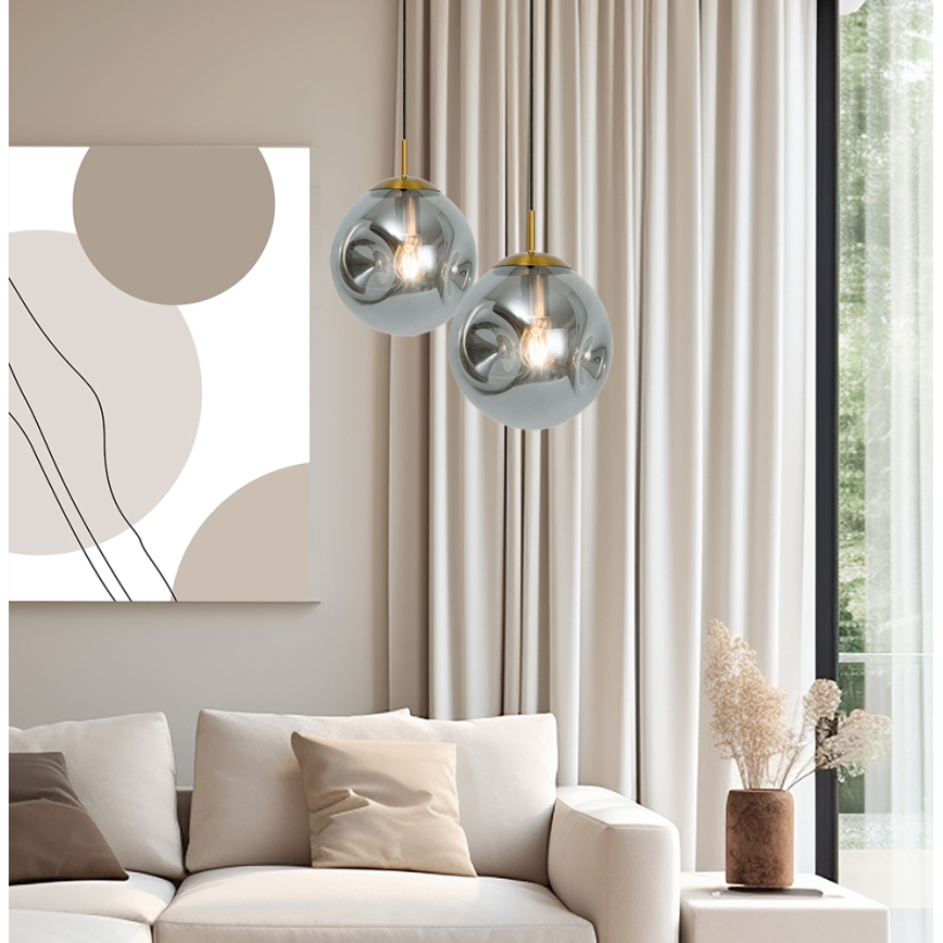 Pendellampe med kabel OSCAR 1xE27/40W/230V røget sort