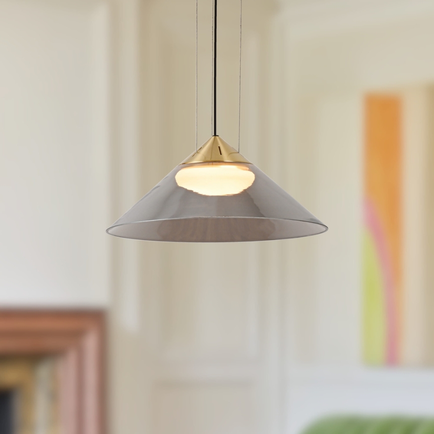 Pendellampe med kabel PRESTO 1xGX53/10W/230V Ø 34 cm guld/røggrå