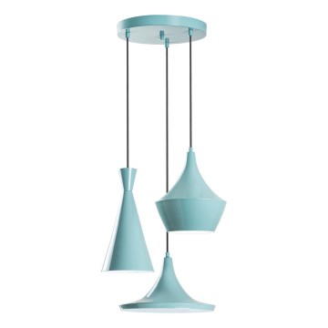 Pendellampe med kabel TOM 3xE27/40W/230V blå