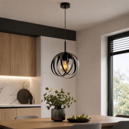 Pendellampe med ledning ASANI 1xE27/15W/230V sort