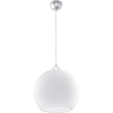 Pendellampe med ledning BALL 1xE27/15W/230V Ø 30 cm hvid