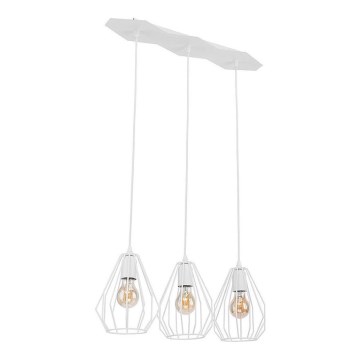 Pendellampe med ledning BRYLANT 3xE27/60W/230V hvid