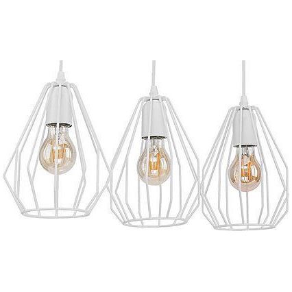 Pendellampe med ledning BRYLANT 3xE27/60W/230V hvid