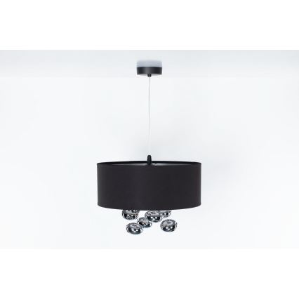 Pendellampe med ledning BUBBLE 1xE27/60W/230V Ø 40 cm sort