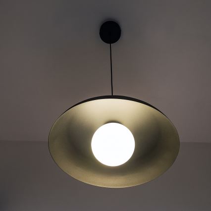 Pendellampe med ledning ECLIPSE 1xE27/15W/230V sort
