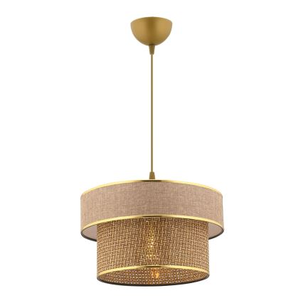 Pendellampe med ledning ERO 1xE27/60W/230V brun/guld