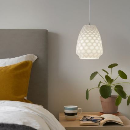 Pendellampe med ledning FELICIA 1xE27/60W/230V hvid