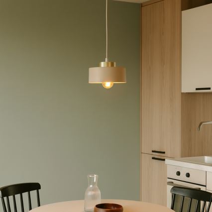 Pendellampe med ledning IGNIA 1xE27/60W/230V taupe