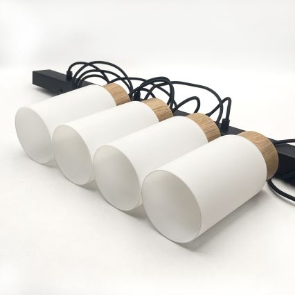 Pendellampe med ledning MARKUS 4xE27/15W/230V sort/eg