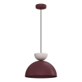 Pendellampe med ledning NEVIS 1xE27/15W/230V Ø 29 cm bordeaux