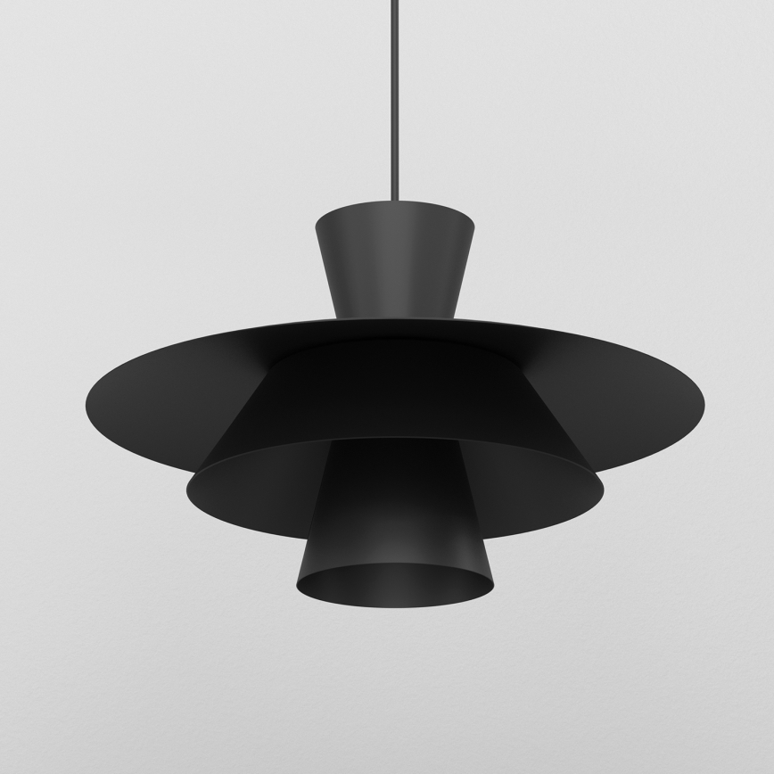 Pendellampe med ledning PLATO 1xE27/15W/230V sort